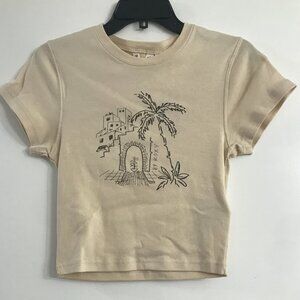 Roxy Women's All Day Short Sleeve T-Shirt in Parchment NWT